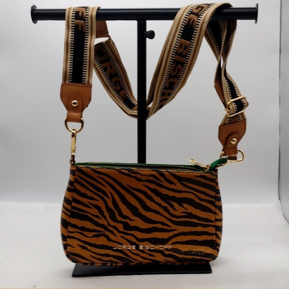 Jorge Bischoff Tiger Print Crossbody Bag Adjustable  Purse Guitar Strap